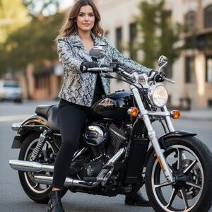 New Kensie Snake Skin Vegan Leatner Jacket Size M